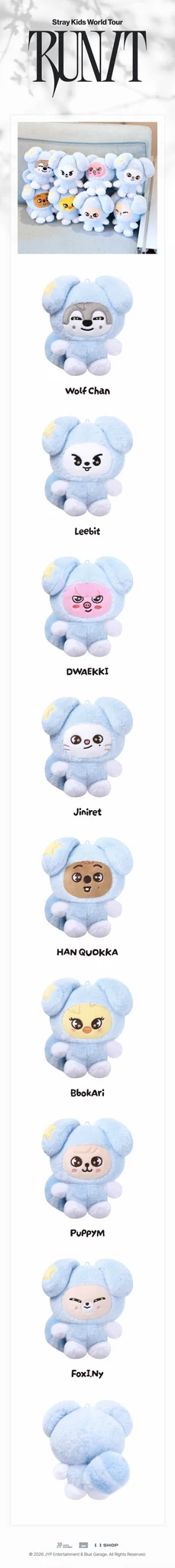 <b>[PRE-ORDER]</b> STRAY KIDS 'RUN IT SEOUL' 2026 WORLD TOUR MD SKZOO PLUSH IN TASY