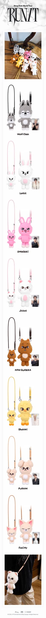 <b>[PRE-ORDER]</b> STRAY KIDS 'RUN IT SEOUL' 2026 WORLD TOUR MD SKZOO PLUSH CROSS BAG