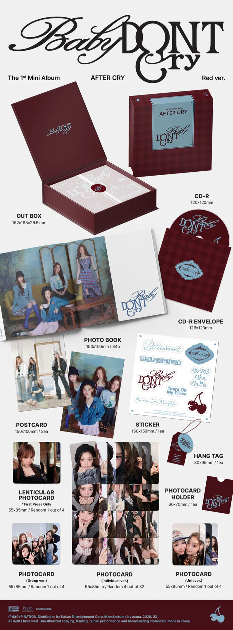 BABY DONT CRY 'AFTER CRY' 1ST MINI ALBUM