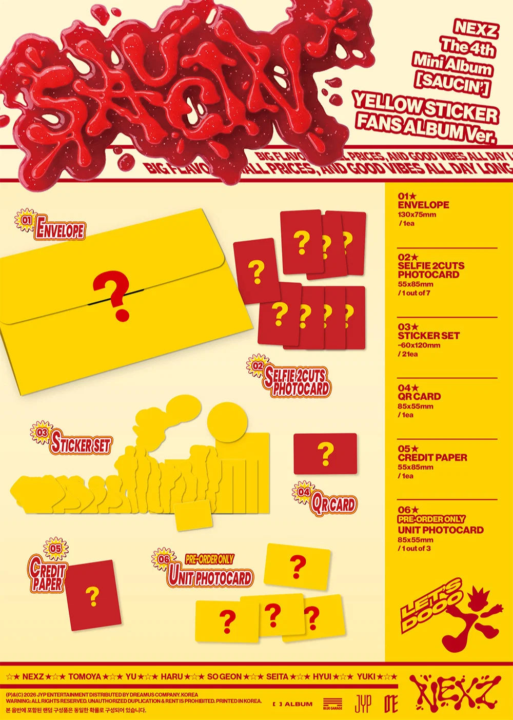 <b>[PRE-ORDER]</b> NEXZ 'SAUCIN'' 4TH MINI ALBUM STICKER FANS ALBUMS VER.