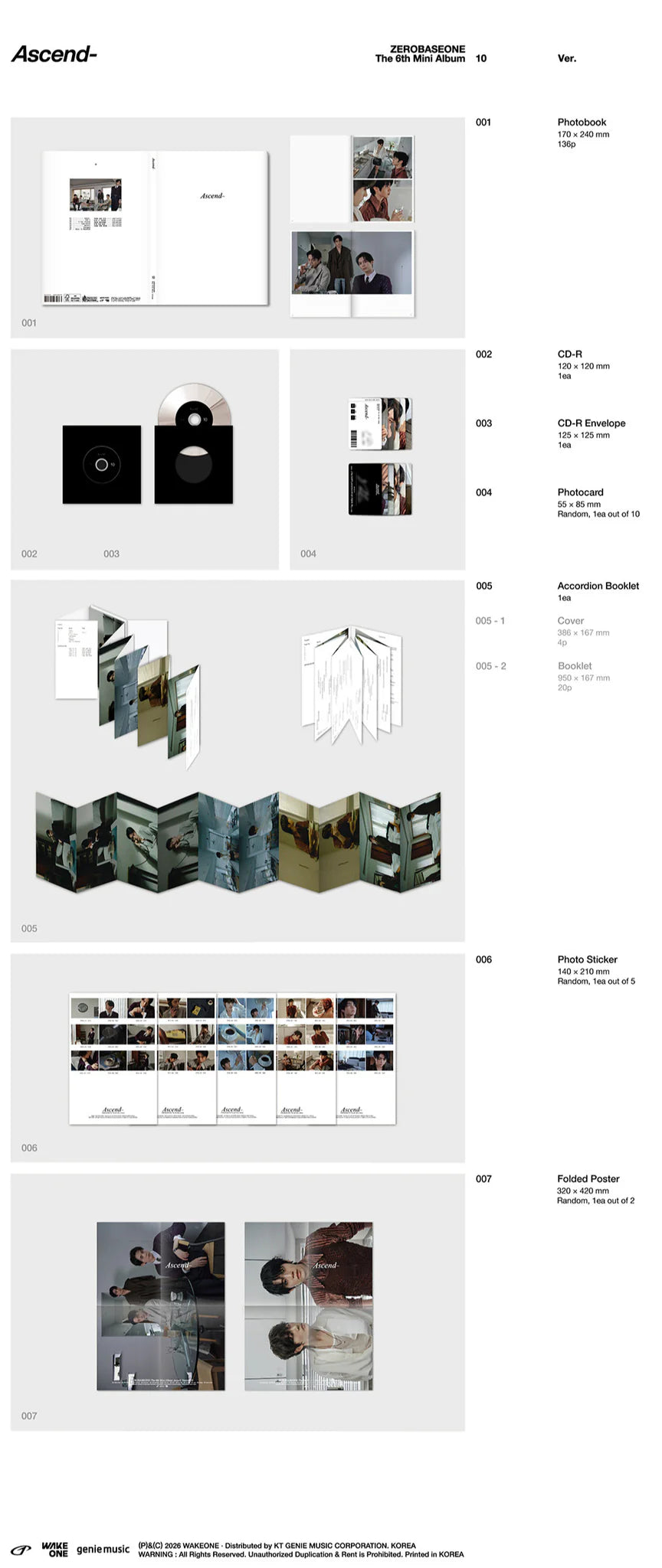 ZEROBASEONE 'ASCEND-' 6TH MINI ALBUM PHOTOBOOK VER.