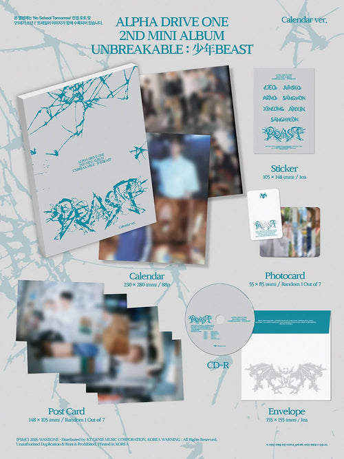 <b>[PRE-ORDER]</b> ALPHA DRIVE ONE 'UNBREAKABLE : 少年BEAST' 2ND MINI ALBUM CALENDAR VER.