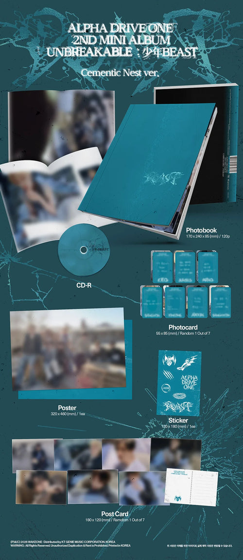 <b>[PRE-ORDER]</b> ALPHA DRIVE ONE 'UNBREAKABLE : 少年BEAST' 2ND MINI ALBUM CEMENTIC NEST VER.