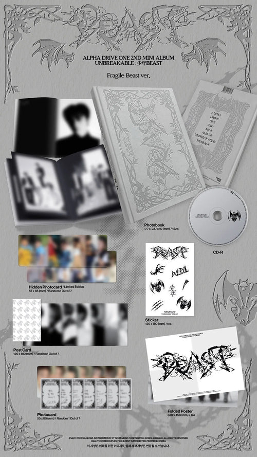 <b>[PRE-ORDER]</b> ALPHA DRIVE ONE 'UNBREAKABLE : 少年BEAST' 2ND MINI ALBUM FRAGILE BEAST VER.