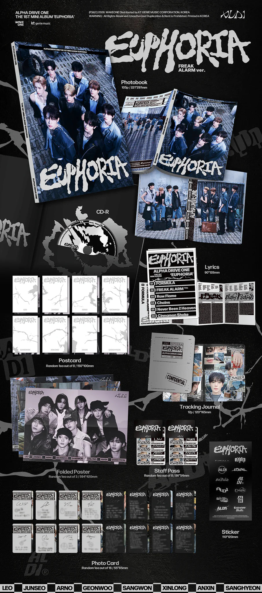 ALPHA DRIVE ONE 'EUPHORIA' 1ST MINI ALBUM FREAK ALARM VER.