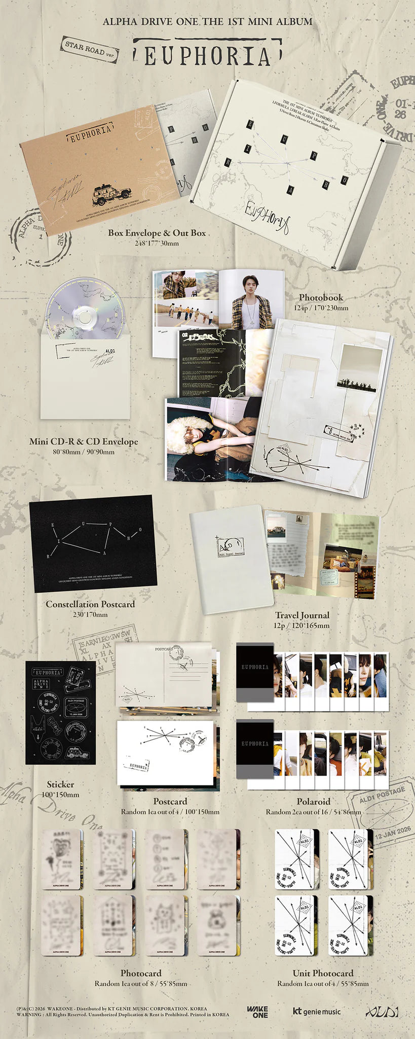 ALPHA DRIVE ONE 'EUPHORIA' 1ST MINI ALBUM STAR ROAD VER.