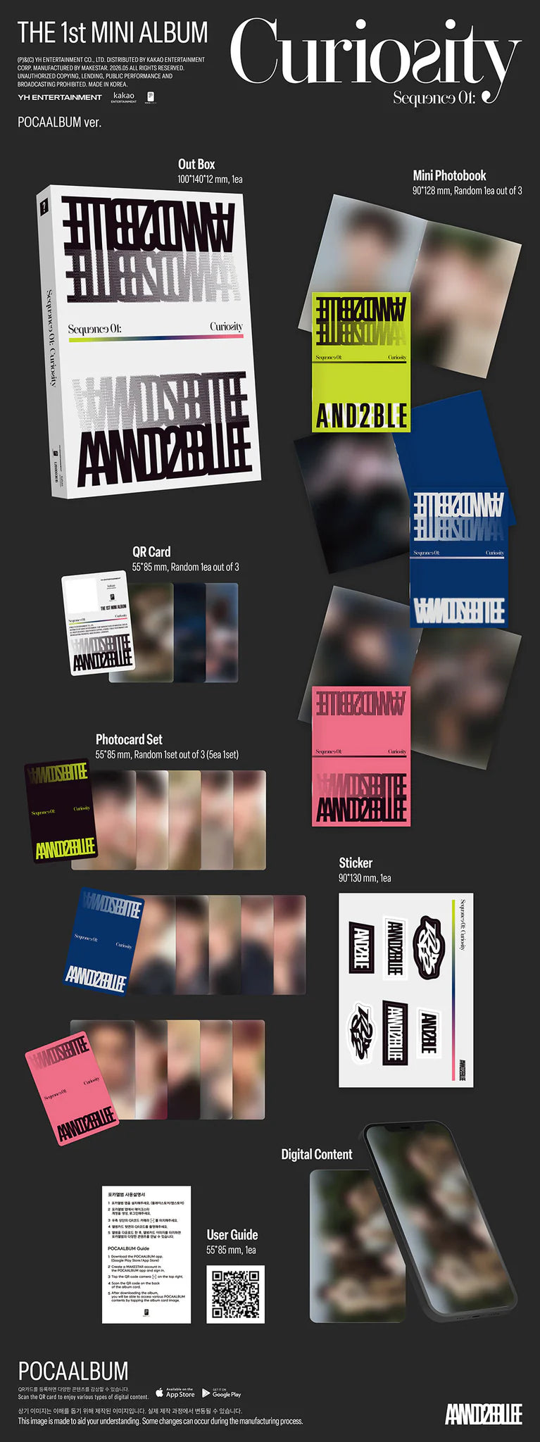 AND2BLE 'SEQUENCE 01: CURIOSITY' 1ST MINI ALBUM POCAALBUM VER.