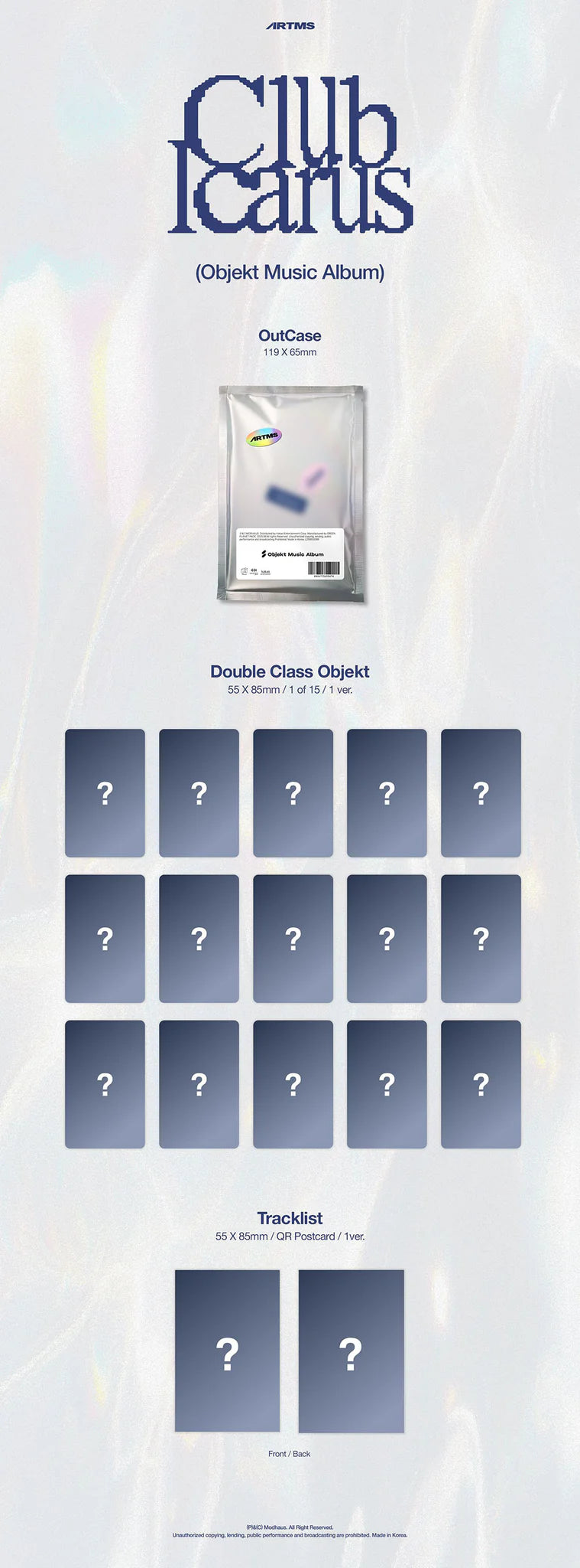 ARTMS 'CLUB ICARUS' 1ST MINI ALBUM OBJEKT MUSIC ALBUM