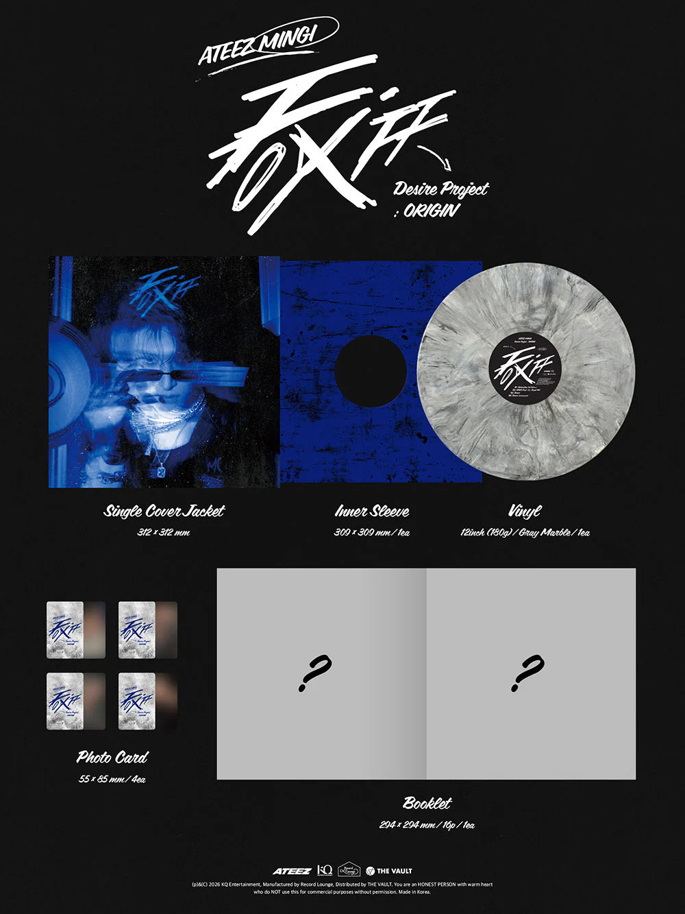 ATEEZ MINGI 'FIX OFF DESIRE PROJECT : ORIGIN' VINYL LP