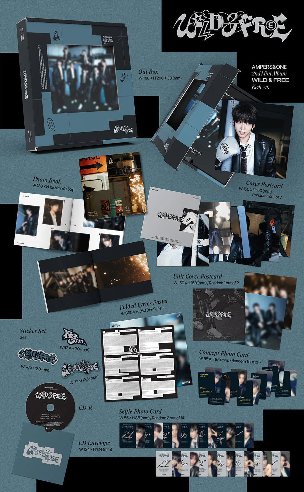 AMPERS&ONE 'WILD&FREE' 2ND MINI ALBUM KICK VER.