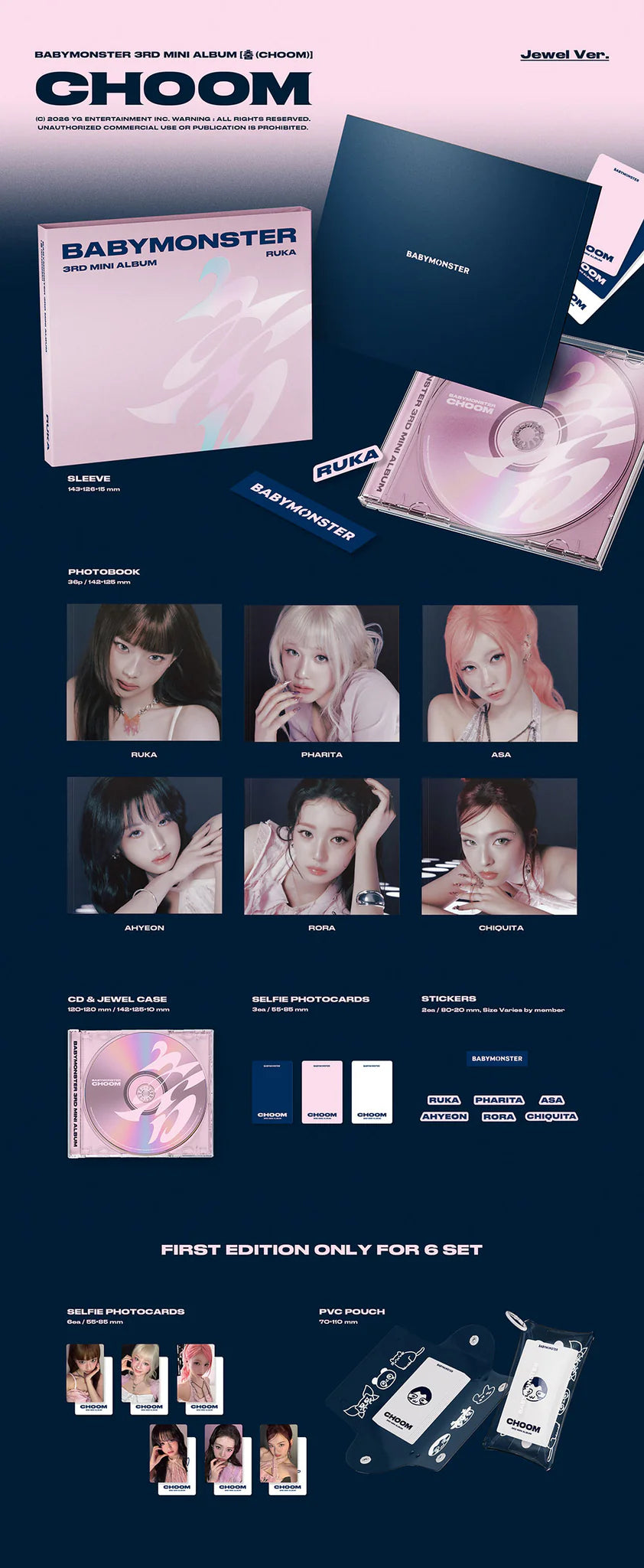 BABYMONSTER 'CHOOM' 3RD MINI ALBUM JEWEL VER.
