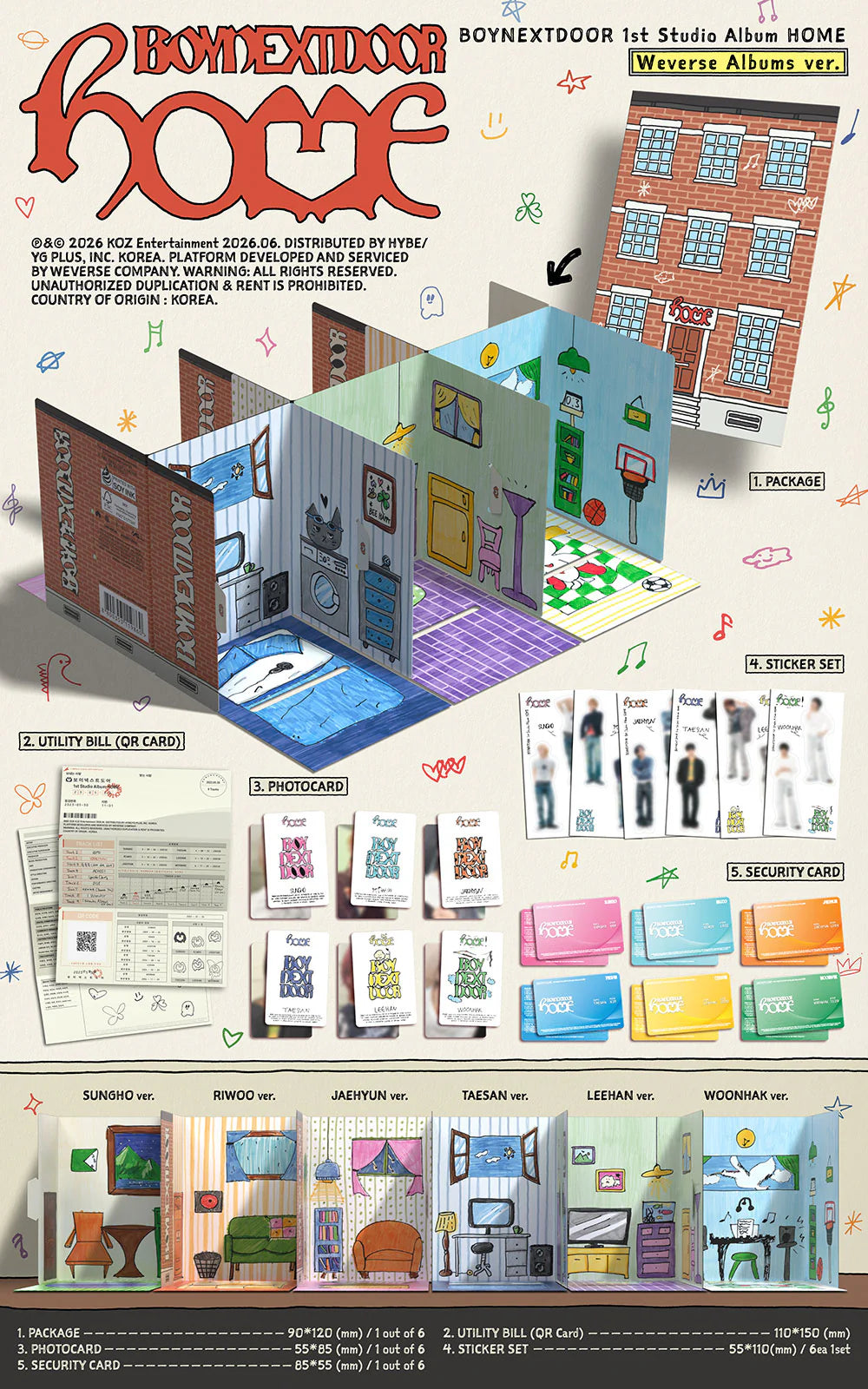 BOYNEXTDOOR 'HOME' 1ST STUDIO ALBUM WEVERSE ALBUMS VER. [RANDOM]