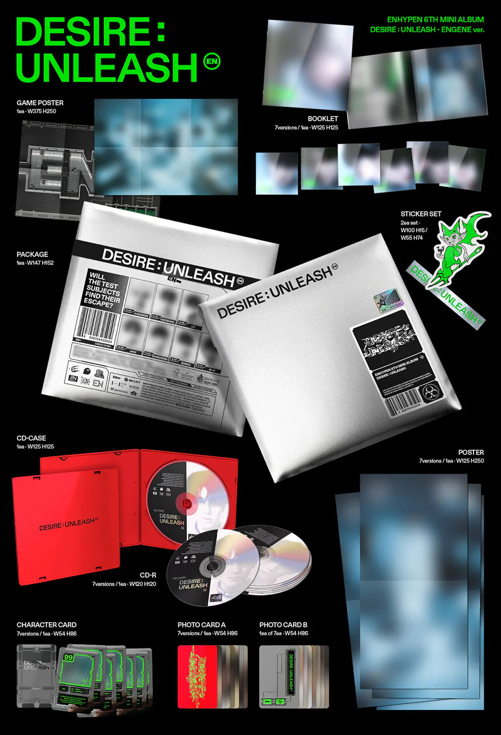 ENHYPEN 'DESIRE UNLEASH' 6TH MINI ALBUM ENGENE VER. [RANDOM]