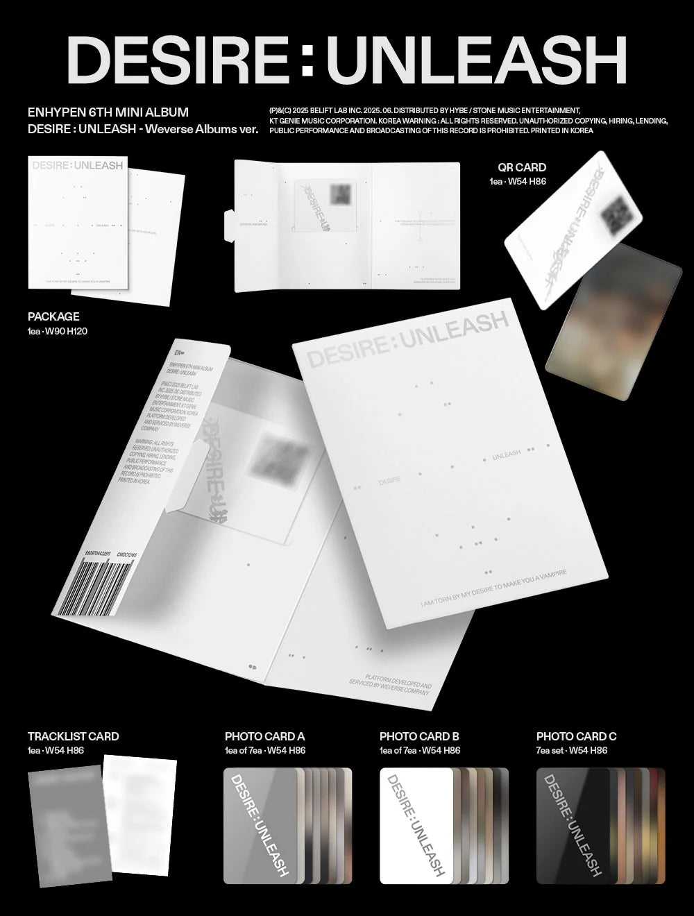 ENHYPEN 'DESIRE UNLEASH' 6TH MINI ALBUM WEVERSE VER.
