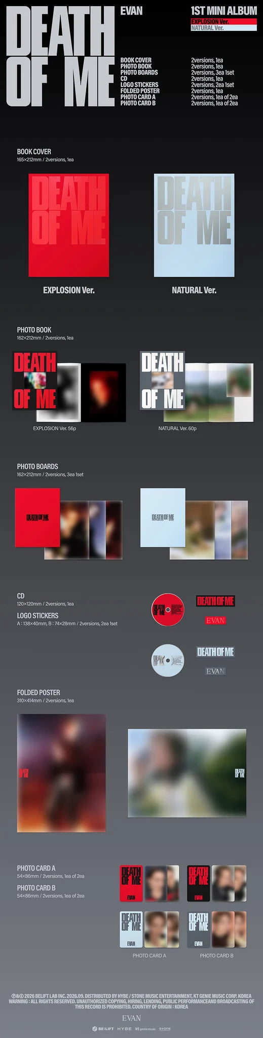 <b>[PRE-ORDER]</b> EVAN 'DEATH OF ME' 1ST MINI ALBUM