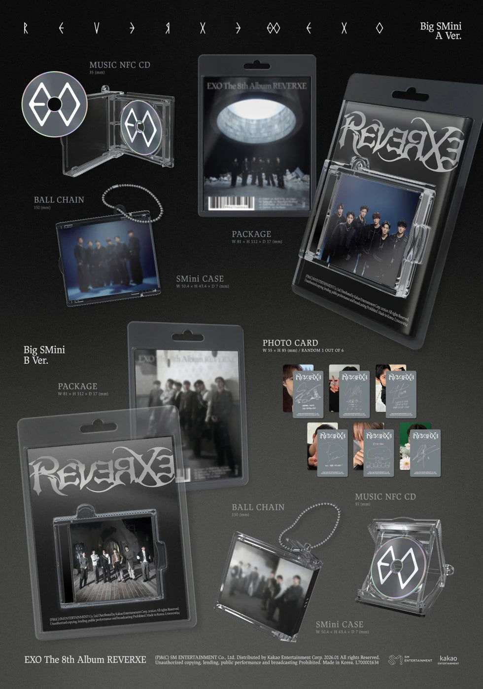EXO 'REVERXE' 8TH FULL ALBUM BIG SMINI VER. [RANDOM]