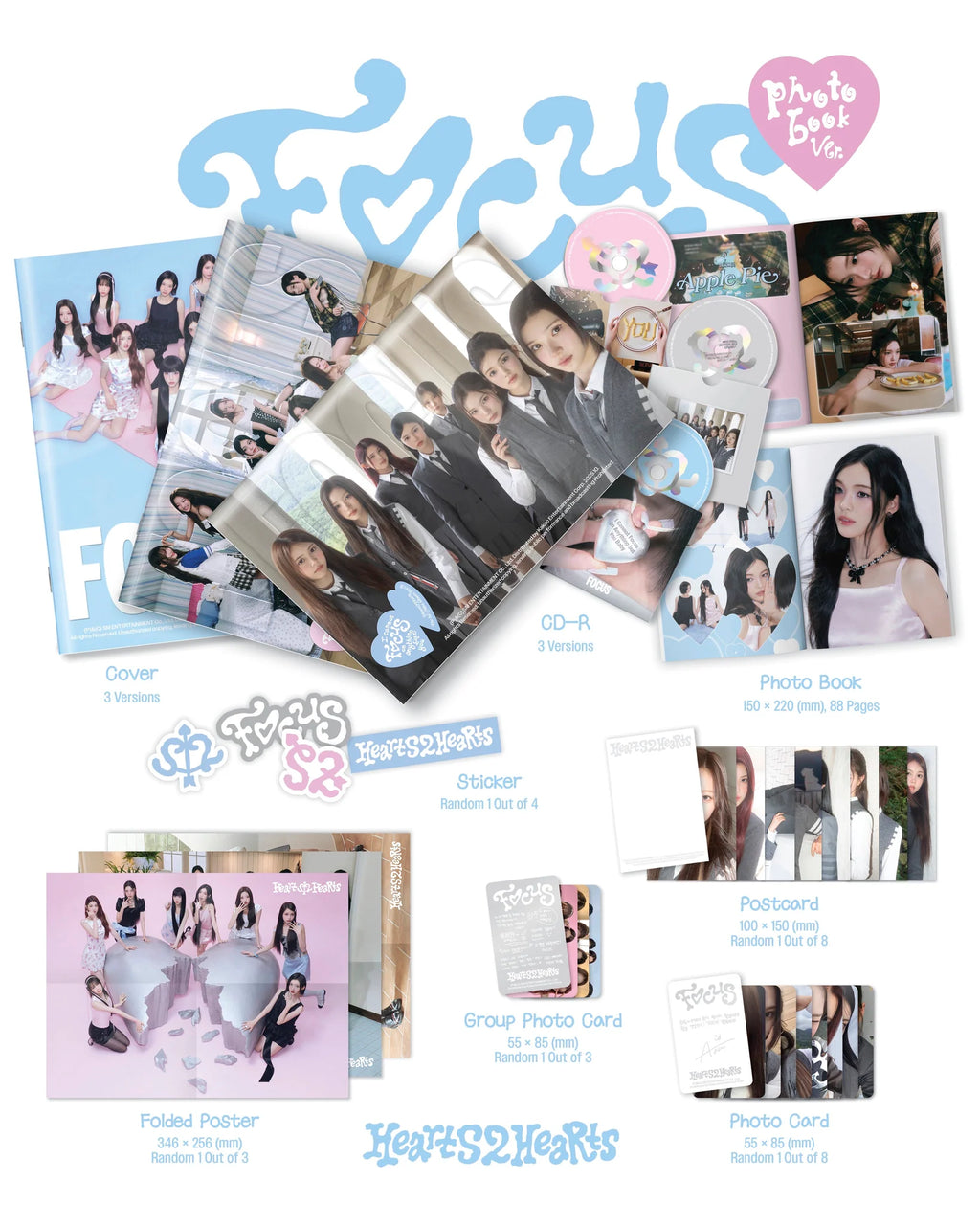 HEARTS2HEARTS 'FOCUS' 1ST MINI ALBUM PHOTOBOOK VER. (RANDOM)