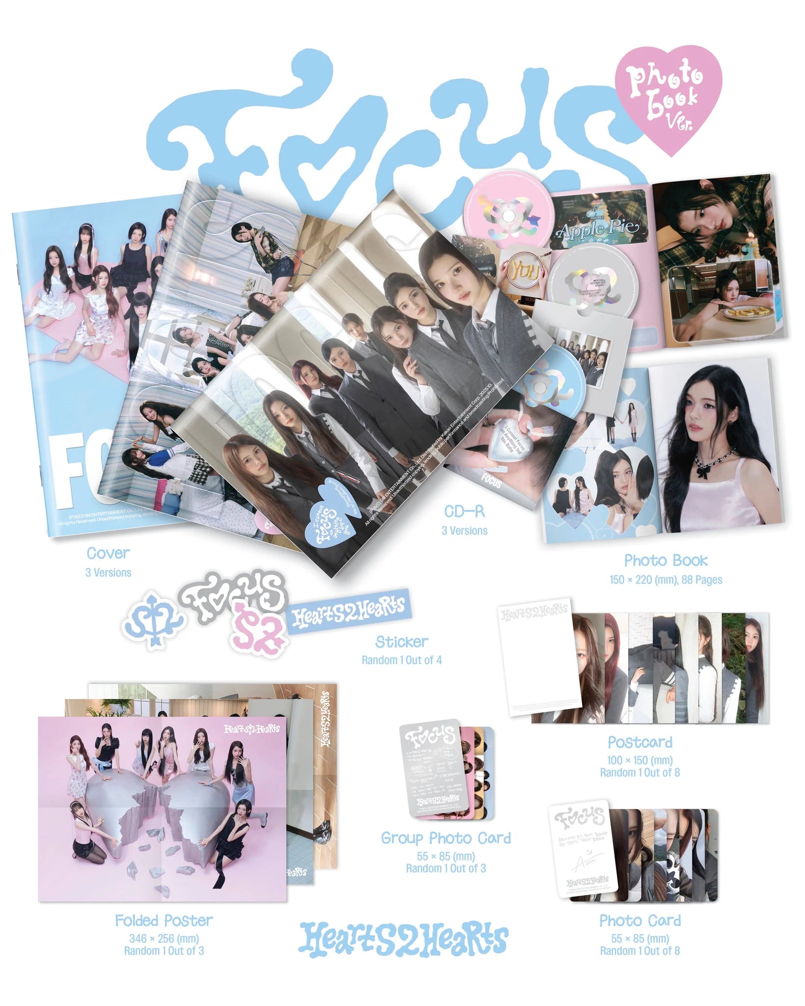 HEARTS2HEARTS 'FOCUS' 1ST MINI ALBUM PHOTOBOOK VER. (RANDOM)