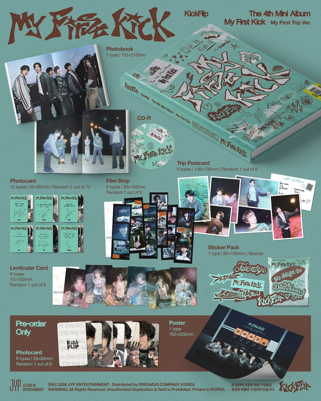 KICKFLIP 'MY FIRST KICK' 4TH MINI ALBUM MY FIRST TRIP VER.