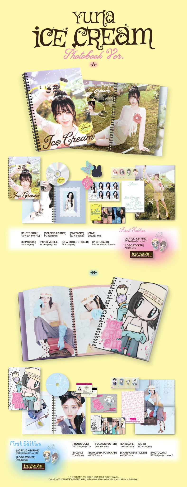 ITZY YUNA 'ICE CREAM' 1ST MINI ALBUM PHOTOBOOK VER.