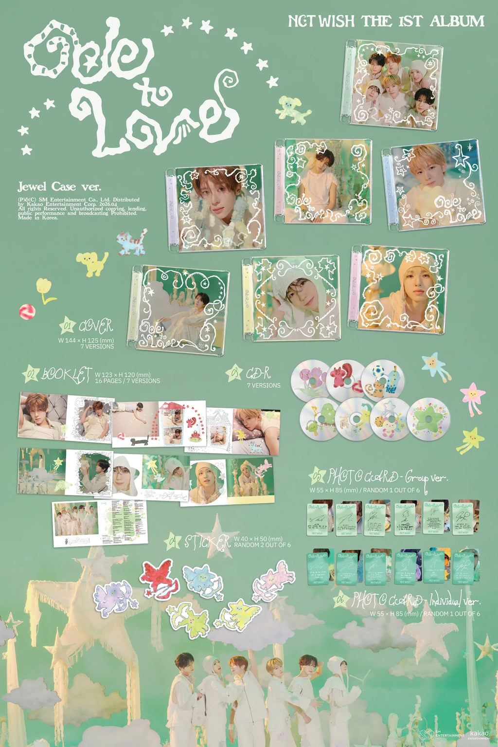 NCT WISH 'ODE TO LOVE' 1ST ALBUM JEWEL CASE VER. [RANDOM]