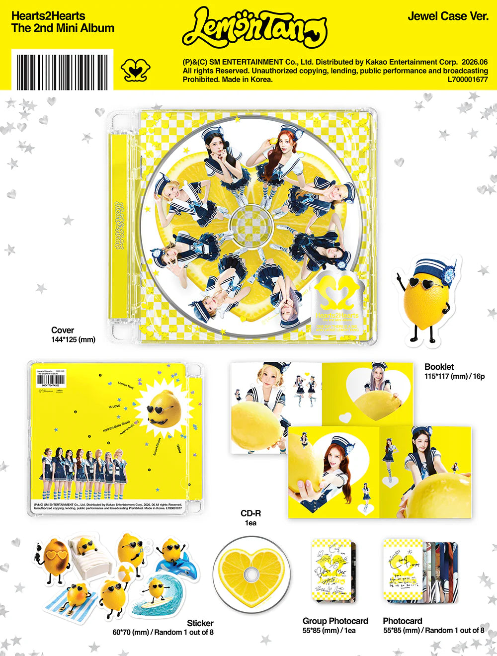 HEARTS2HEARTS 'LEMON TANG' 2ND MINI ALBUM JEWEL CASE VER.