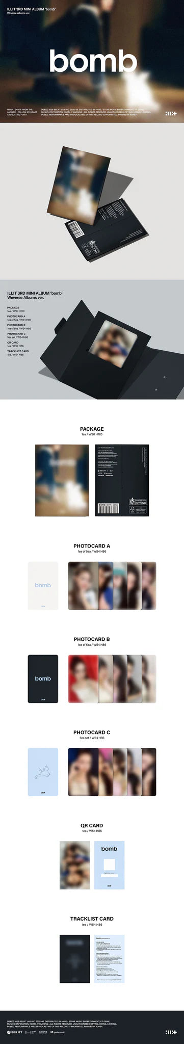 ILLIT 'BOMB' 3RD MINI ALBUM WEVERSE ALBUMS VER.