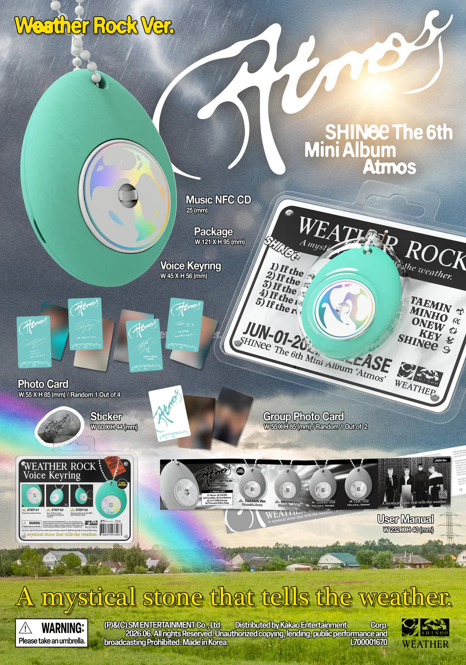 SHINEE 'ATMOS' 6TH MINI ALBUM WEATHER ROCK VER.