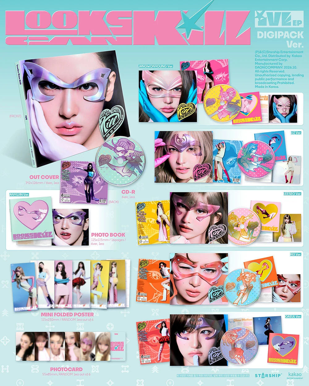 <b>[PRE-ORDER]</b> IVE 'LOOKS CAN KILL' 5TH MINI ALBUM DIGIPACK VER.