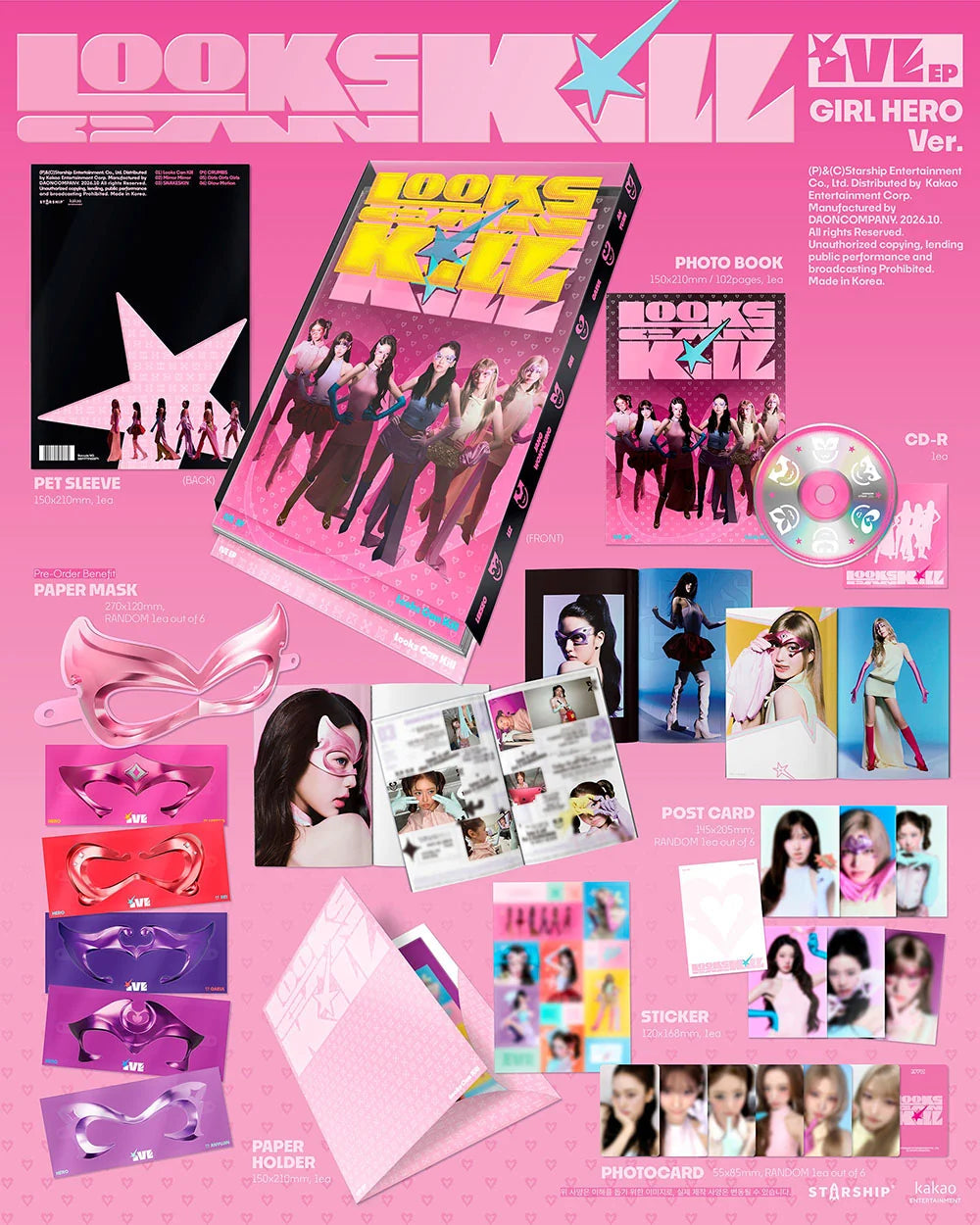 <b>[PRE-ORDER]</b> IVE 'LOOKS CAN KILL' 5TH MINI ALBUM GIRL HERO VER.