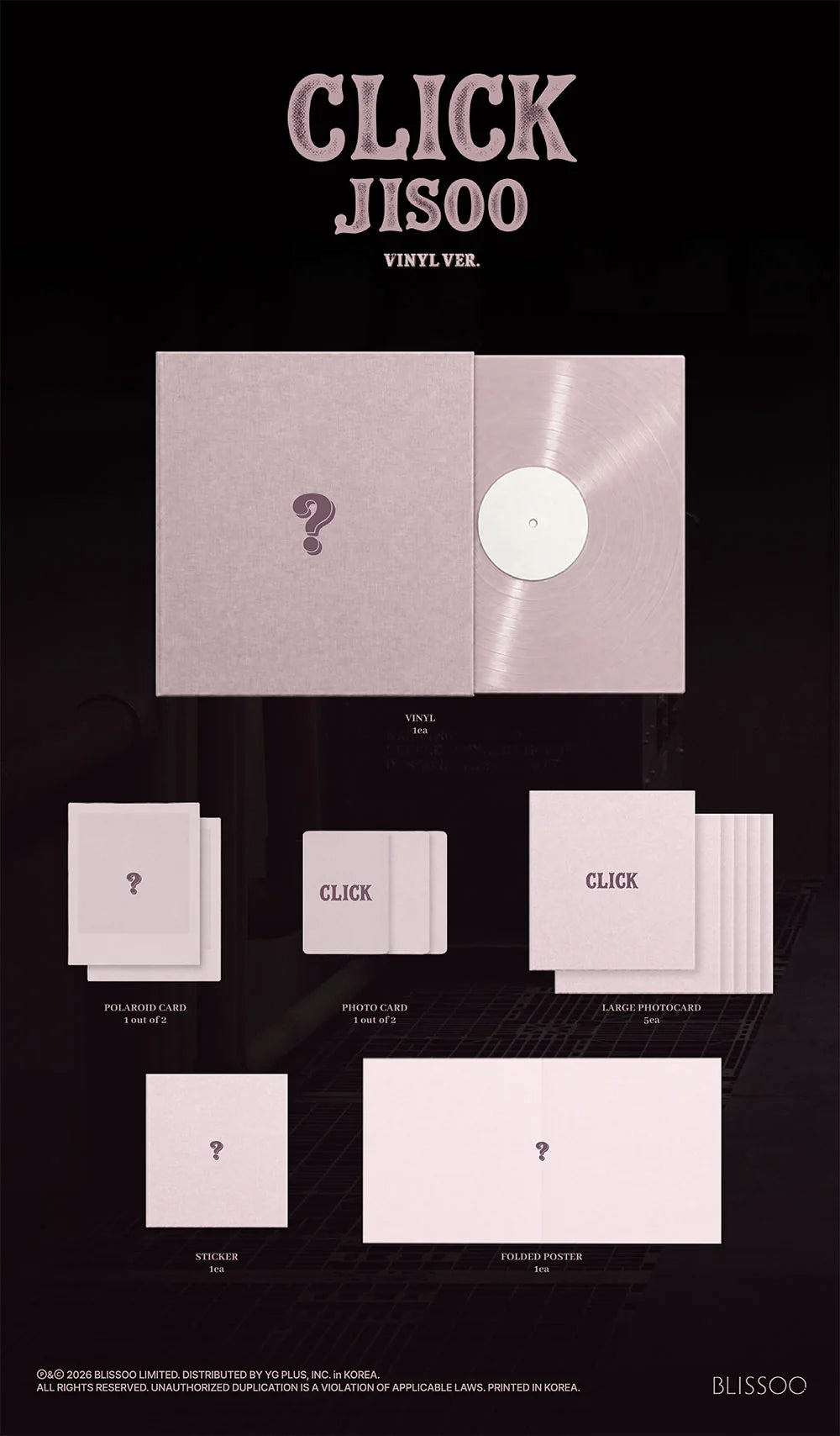 <b>[PRE-ORDER]</b> JISOO 'CLICK' SINGLE ALBUM VINYL VER.
