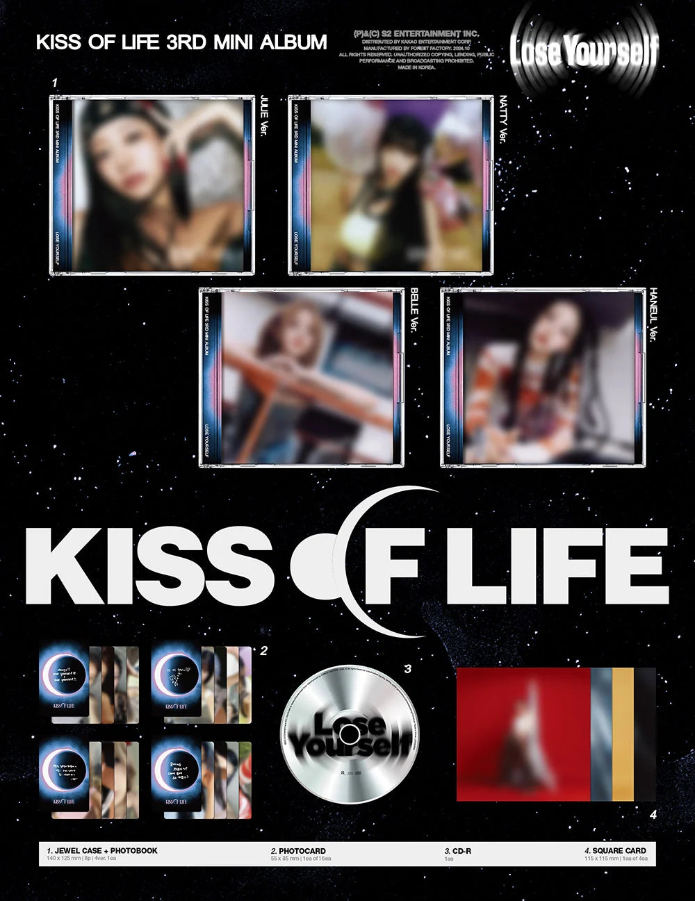 KISS OF LIFE 'LOSE YOURSELF' 3RD MINI ALBUM JEWEL VER. [RANDOM]