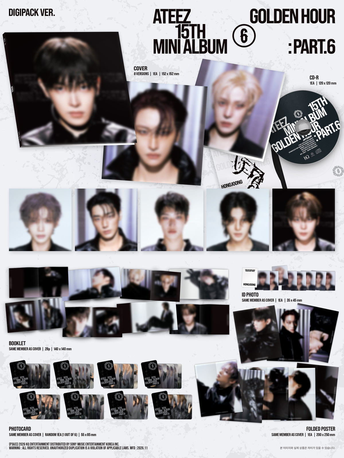 <b>[PRE-ORDER]</b> ATEEZ 'GOLDEN HOUR: PART.6' 15TH MINI ALBUM DIGIPACK VER.