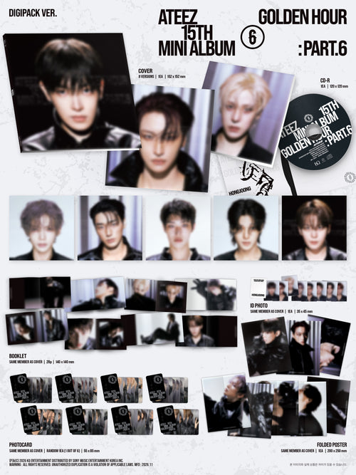 <b>[PRE-ORDER]</b> ATEEZ 'GOLDEN HOUR: PART.6' 15TH MINI ALBUM DIGIPACK VER.