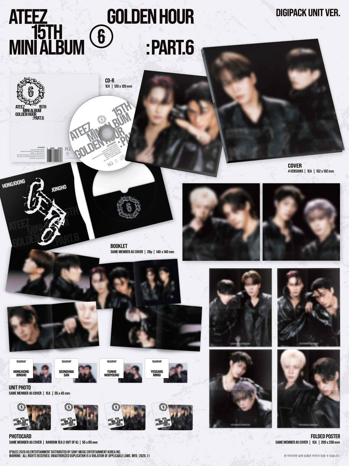 <b>[PRE-ORDER]</b> ATEEZ 'GOLDEN HOUR: PART.6' 15TH MINI ALBUM DIGIPACK UNIT VER.