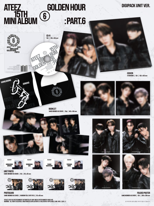 <b>[PRE-ORDER]</b> ATEEZ 'GOLDEN HOUR: PART.6' 15TH MINI ALBUM DIGIPACK UNIT VER.