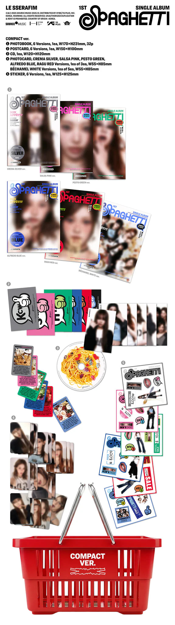LE SSERAFIM 'SPAGHETTI' 1ST SINGLE ALBUM COMPACT VER.