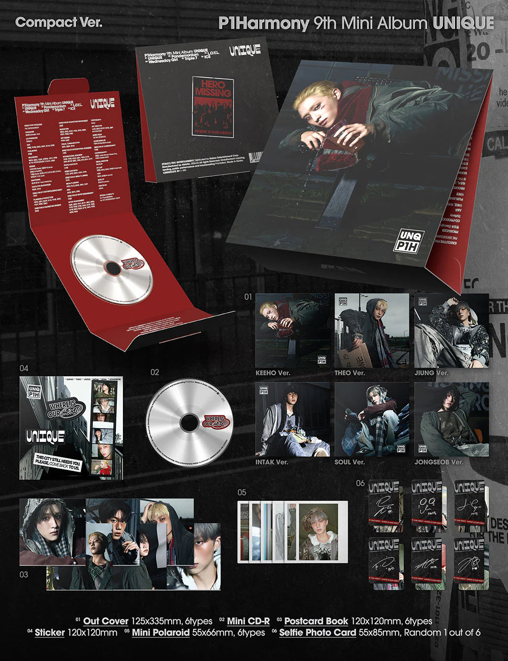 P1HARMONY 'UNIQUE' 9TH MINI ALBUM COMPACT VER.