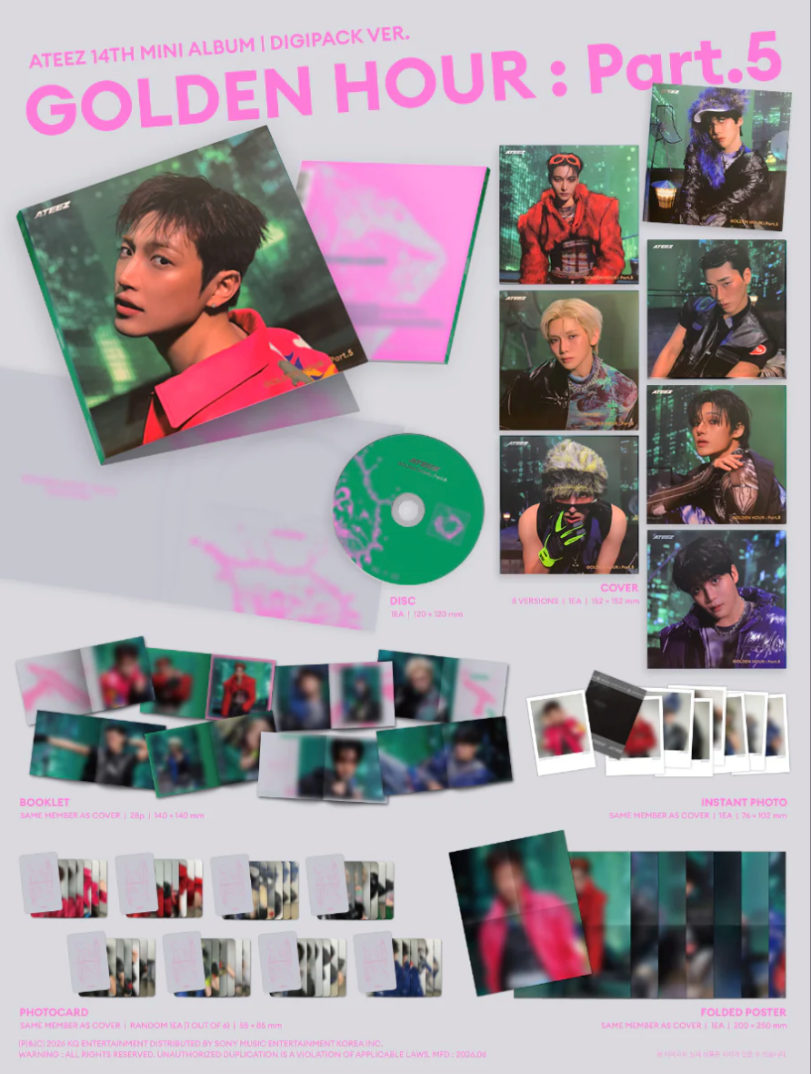 ATEEZ 'GOLDEN HOUR: PART.5' 14TH MINI ALBUM DIGIPACK VER.
