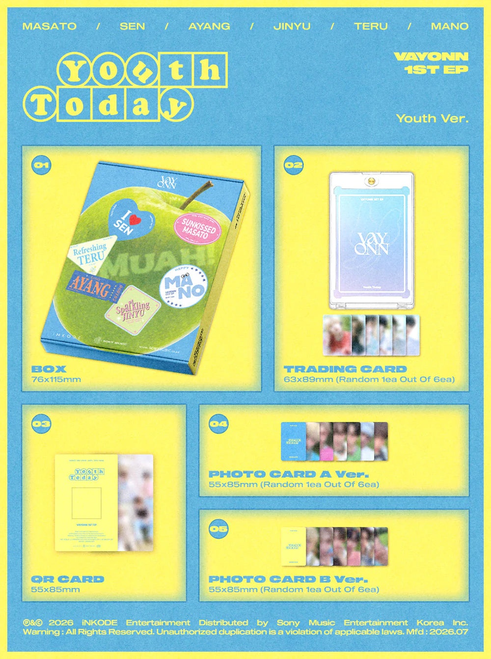 <b>[PRE-ORDER]</b> VAYONN 'YOUTH TODAY' 1ST MINI ALBUM YOUTH VER.