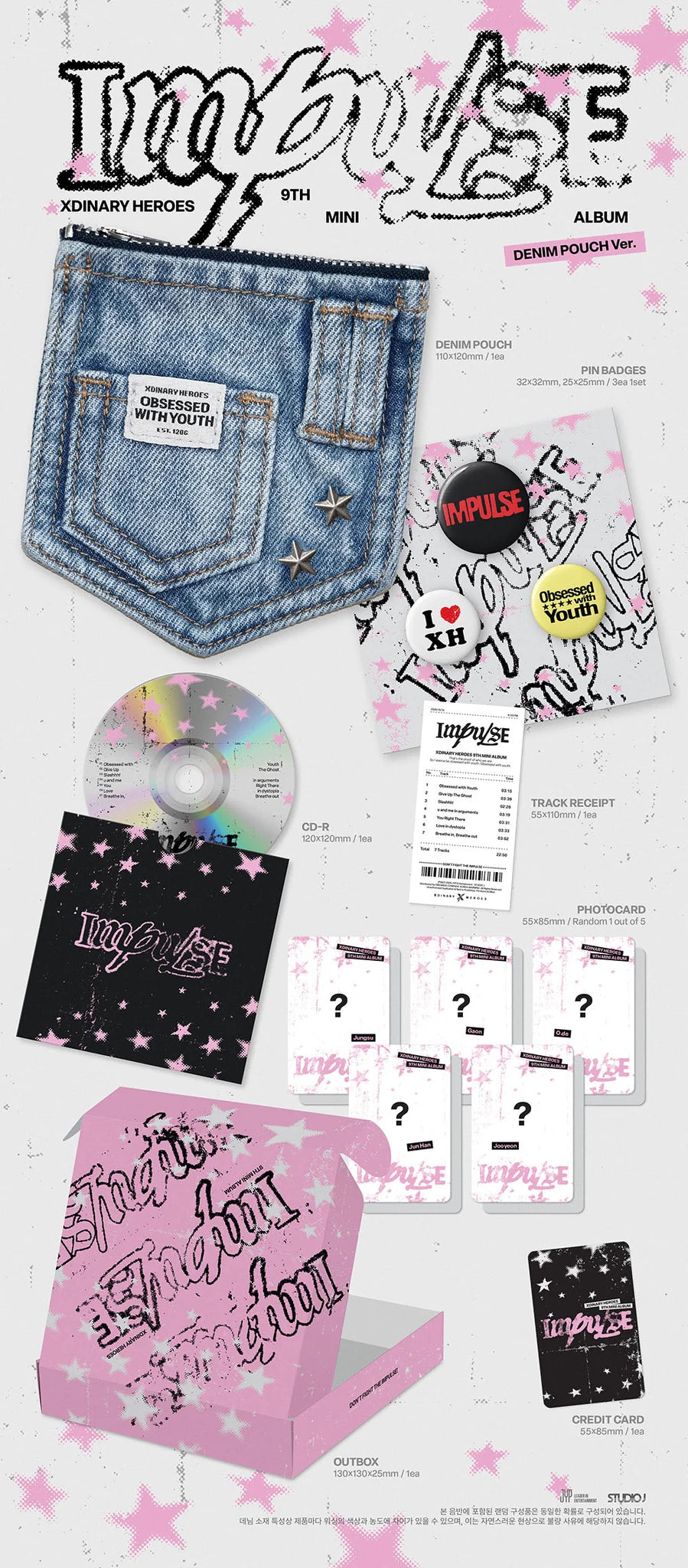 <b>[PRE-ORDER]</b> XDINARY HEROES 'IMPULSE' 9TH MINI ALBUM DENIM POUCH VER.