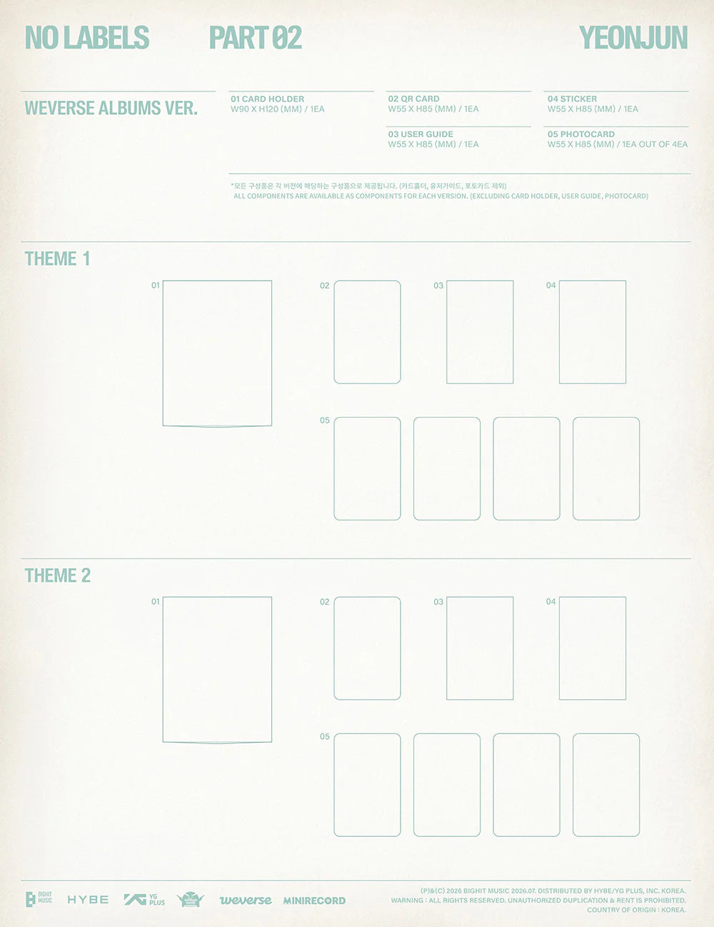 <b>[PRE-ORDER]</b> TXT YEONJUN 'NO LABELS: PART 02' WEVERSE VER.