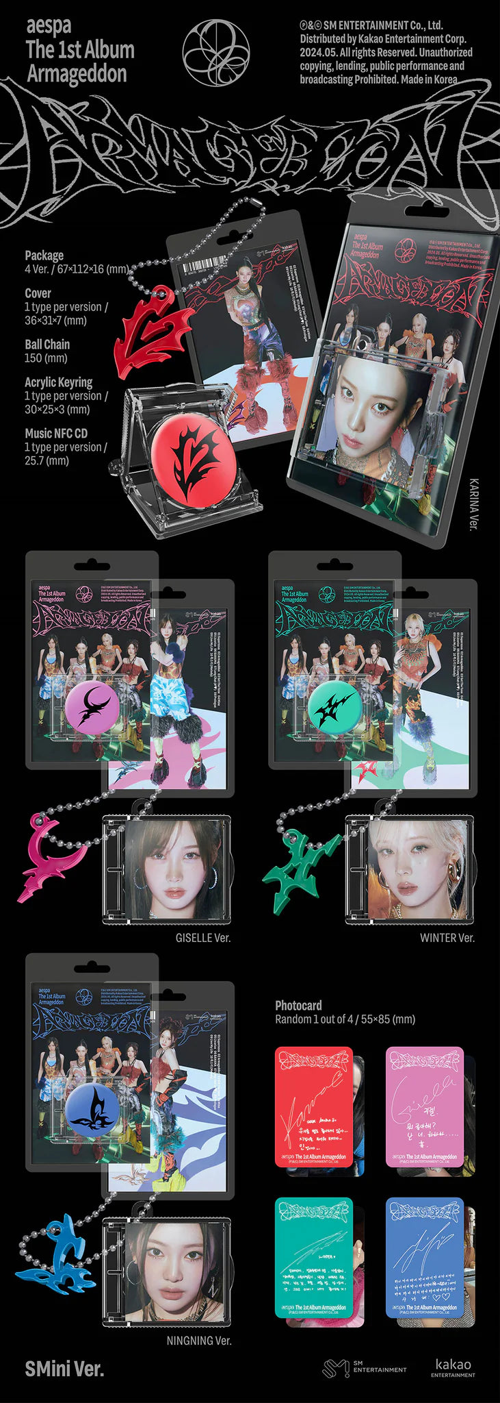AESPA 'ARMAGEDDON' 1ST STUDIO ALBUM SMINI VER. (RANDOM)