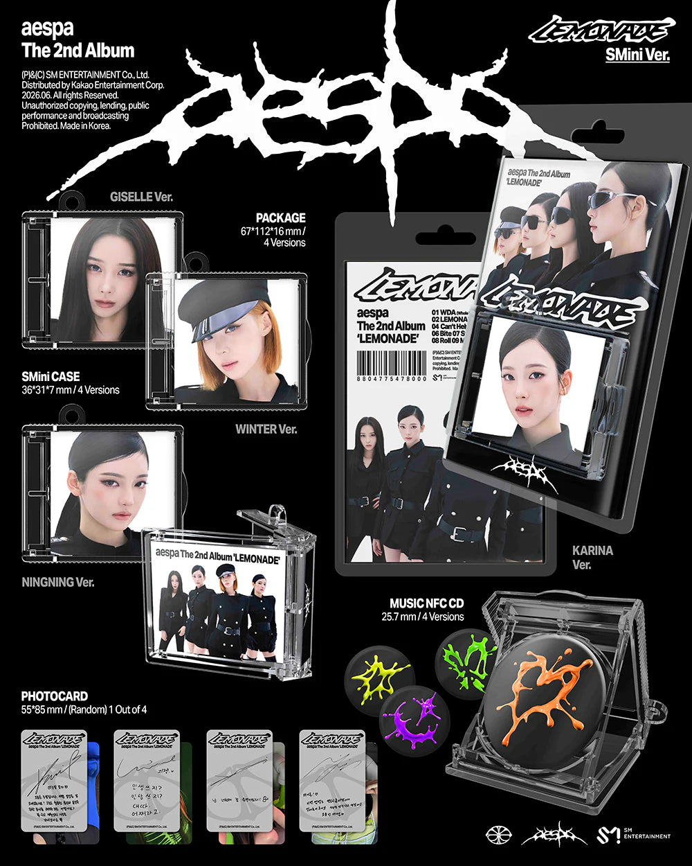 AESPA 'LEMONADE' 2ND FULL ALBUM SMINI VER.