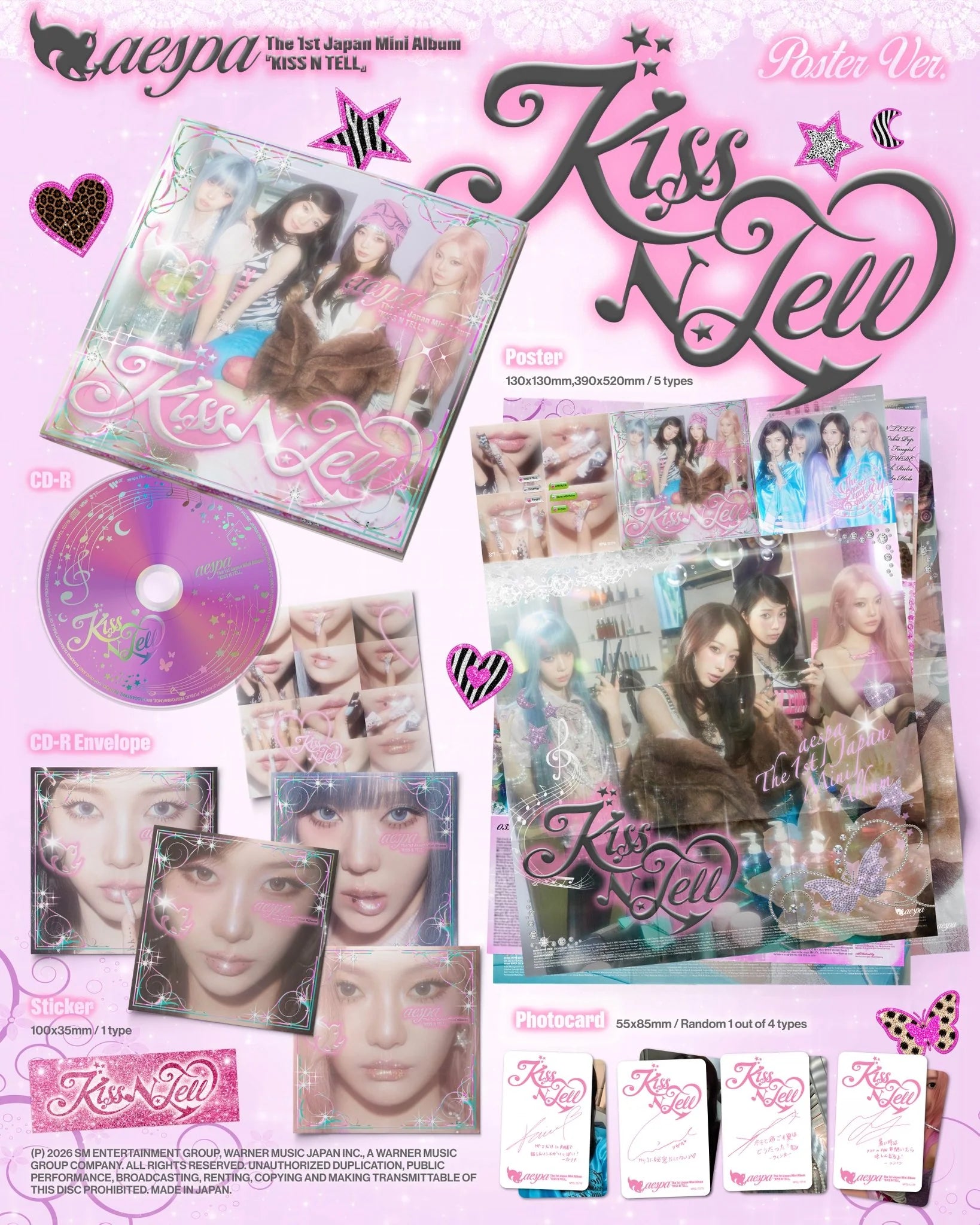 <b>[PRE-ORDER]</b> AESPA 'KISS N TELL' 1ST JAPAN MINI ALBUM POSTER VER.