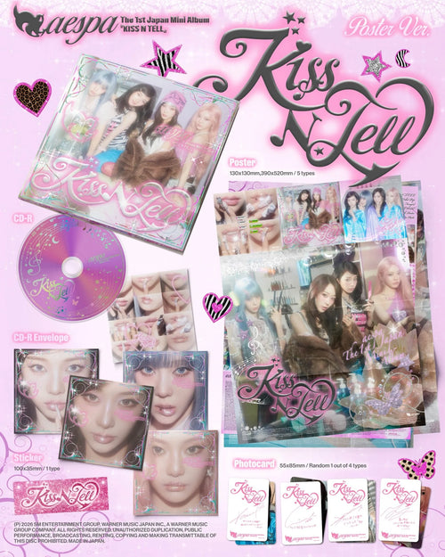 AESPA 'KISS N TELL' 1ST JAPAN MINI ALBUM POSTER VER.