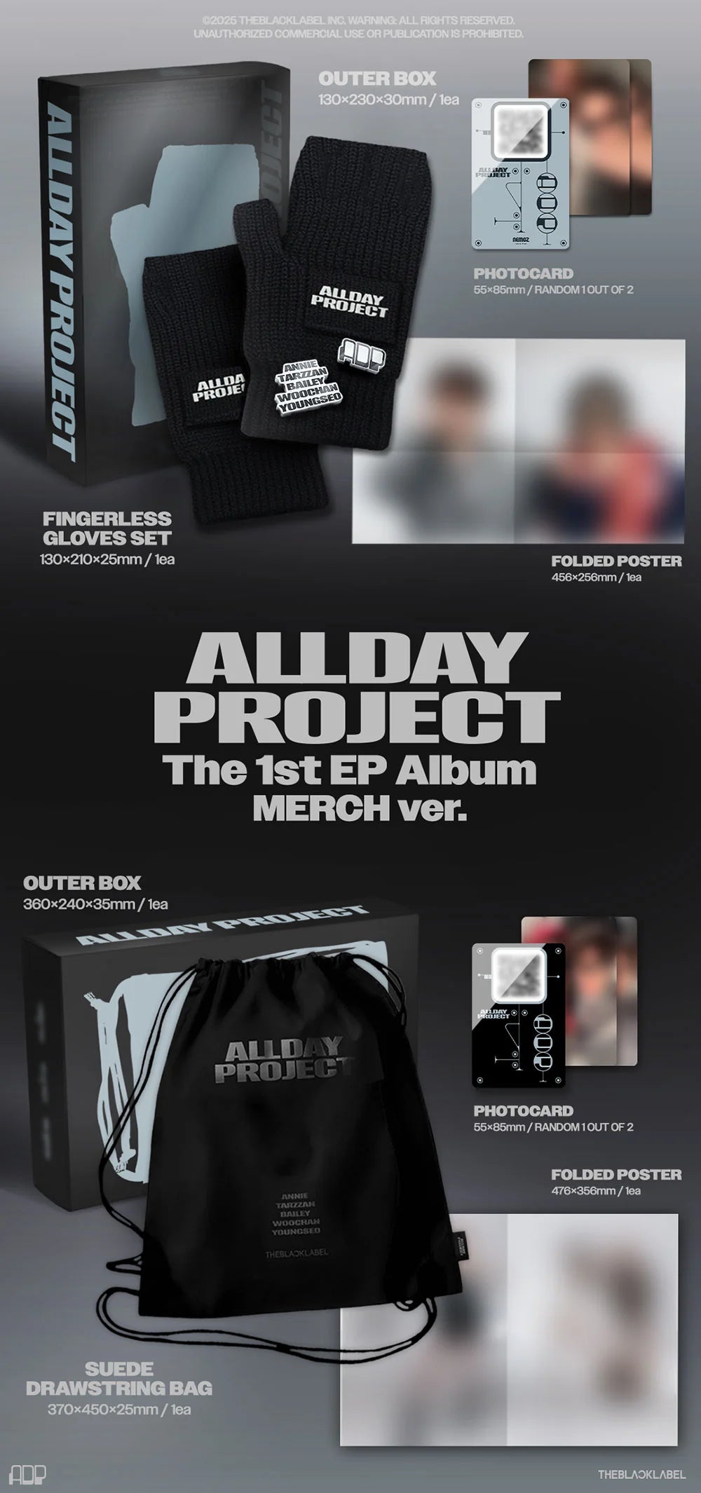 ALLDAY PROJECT 'ALLDAY PROJECT' 1ST MINI ALBUM FINGERLESS GLOVES VER.