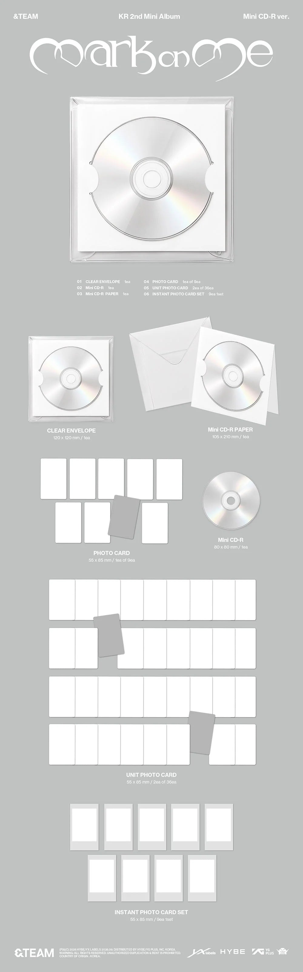 <b>[PRE-ORDER]</b> &TEAM 'MARK ON ME' 2ND MINI ALBUM MINI CD-R VER.