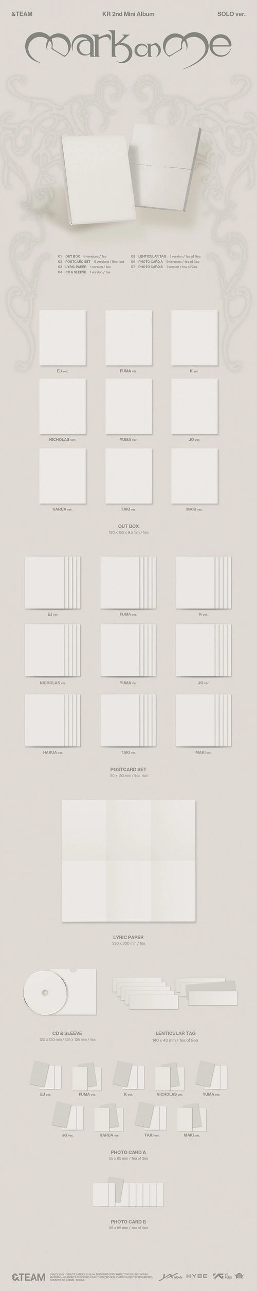 <b>[PRE-ORDER]</b> &TEAM 'MARK ON ME' 2ND MINI ALBUM SOLO VER.