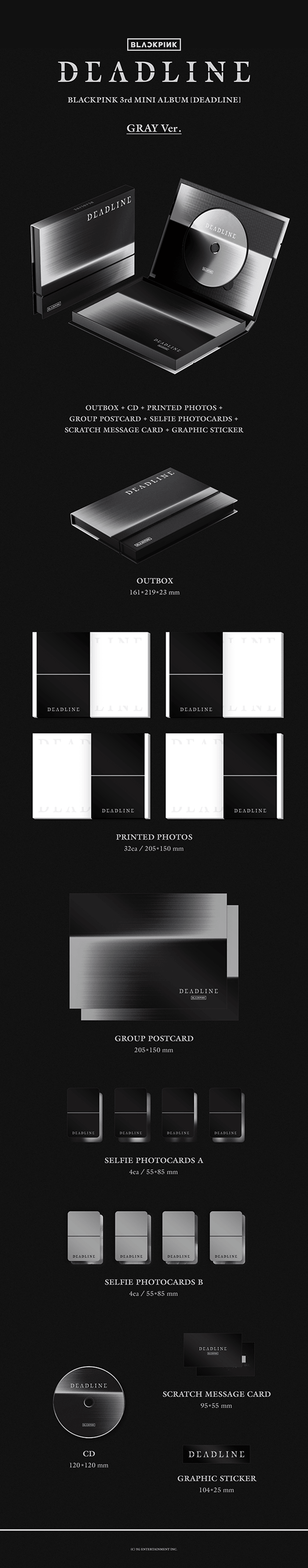 BLACKPINK 'DEADLINE' 3RD MINI ALBUM GRAY VER.